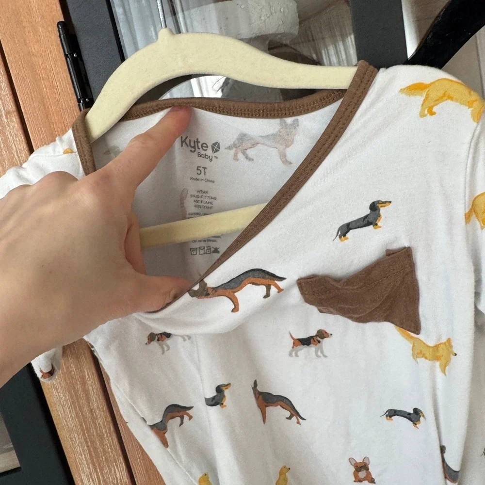 Kyte BABY Pajamas set short sleeve tee dogs puppies puppy bamboo pants toddler
